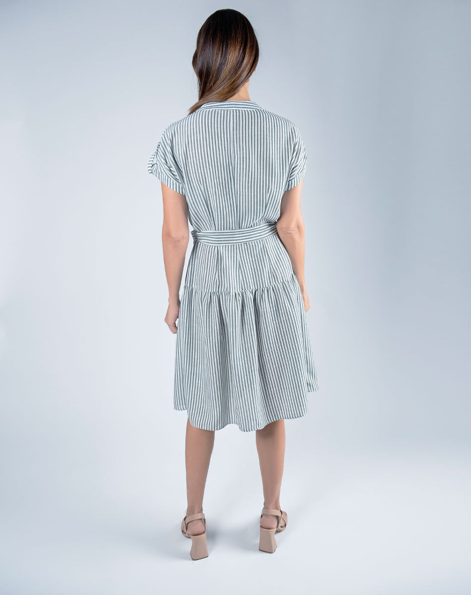 Vestido Midi Cuello Mao