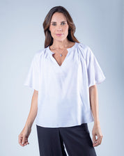 Blusa Clásica Cuello Mao