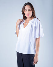 Blusa Clásica Cuello Mao