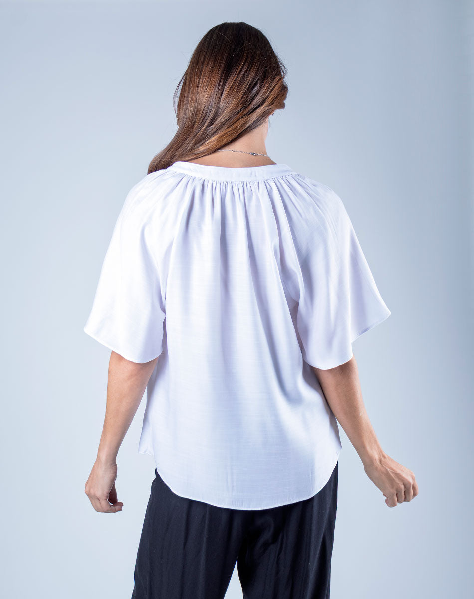 Blusa Clásica Cuello Mao