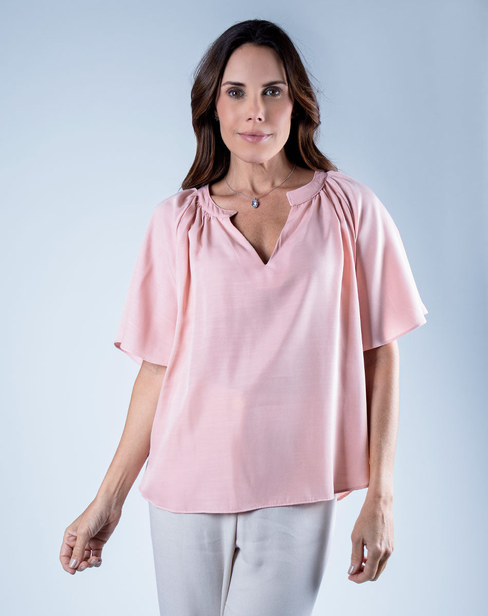 Blusa Clásica Cuello Mao