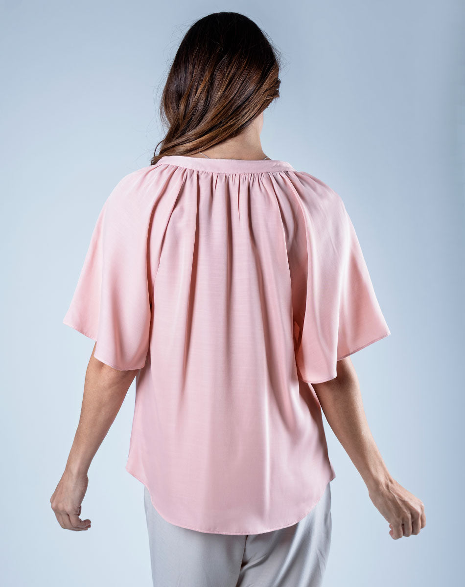 Blusa Clásica Cuello Mao