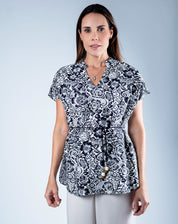 Blusa Cuello Mao Floral