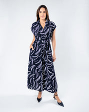 Vestido Escote V con Estampado