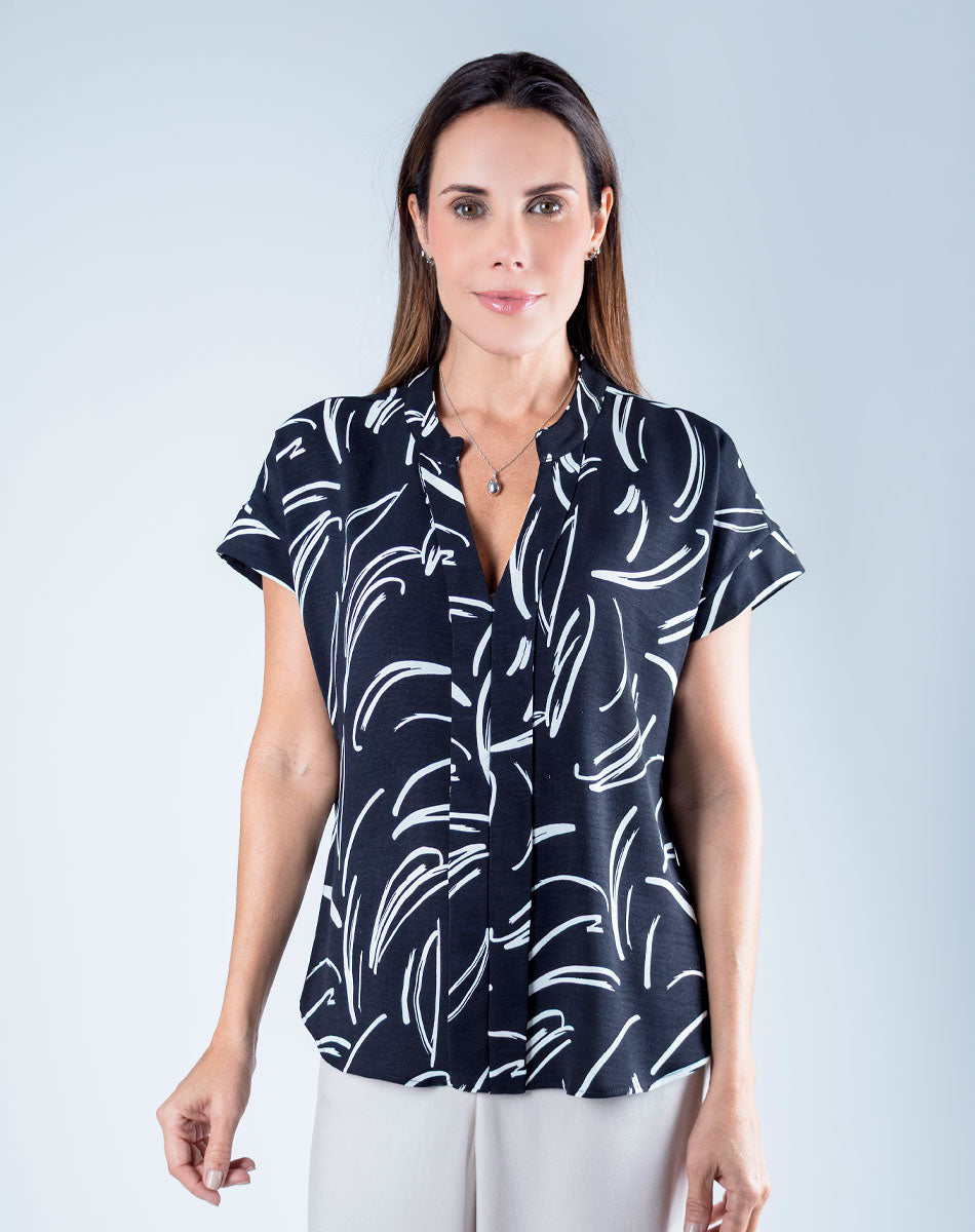 Blusa Escote V con Estampado
