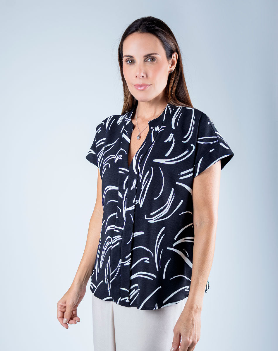 Blusa Escote V con Estampado