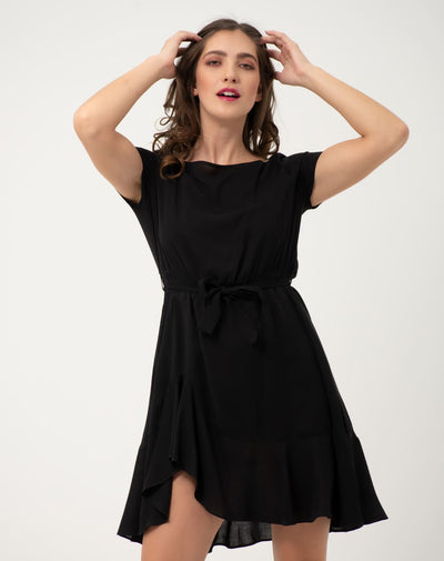 Vestido Con Cinturon De Amarre