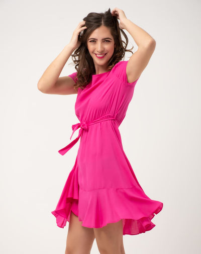 Vestido Con Cinturon De Amarre