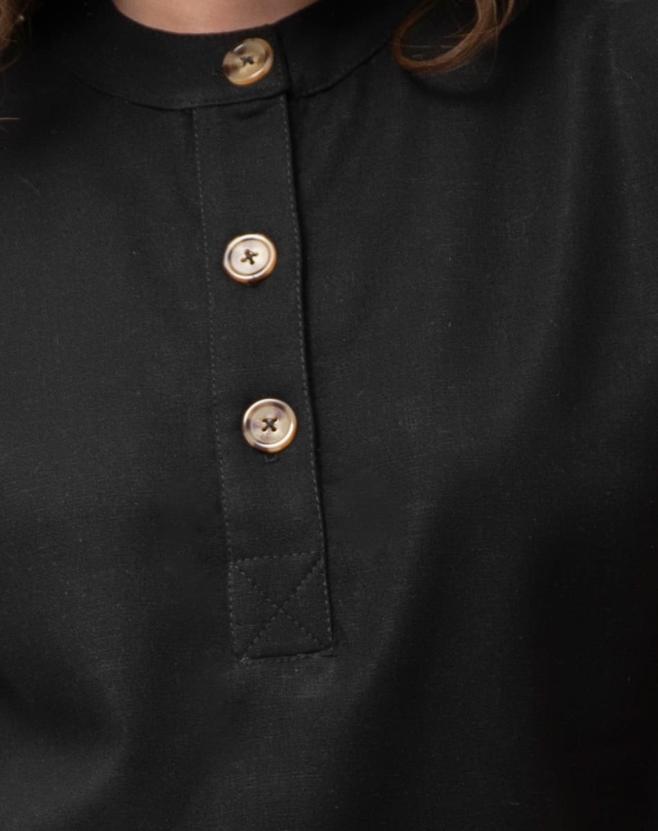 Blusa Con Cuello Mao