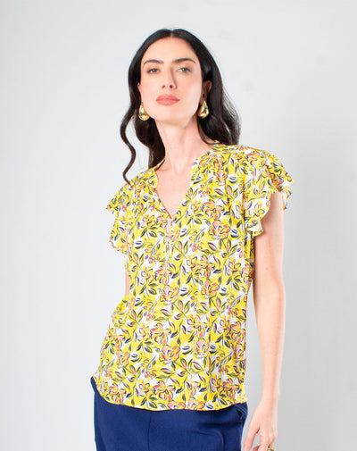 Blusa Con Estampado de Flores