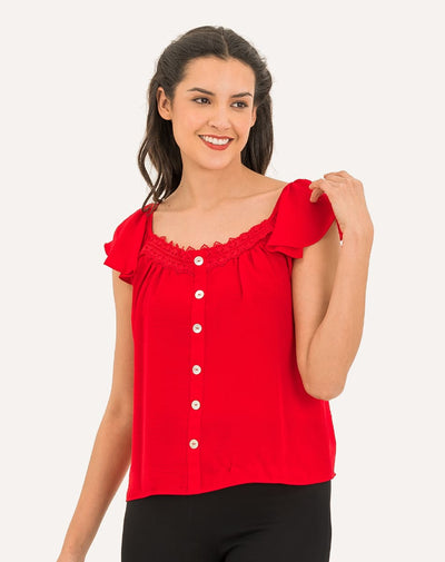 Blusa Con Cuello Redondo