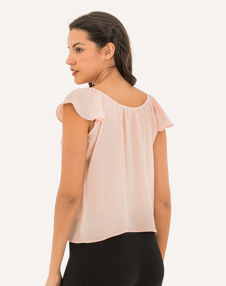 Blusa Con Cuello Redondo