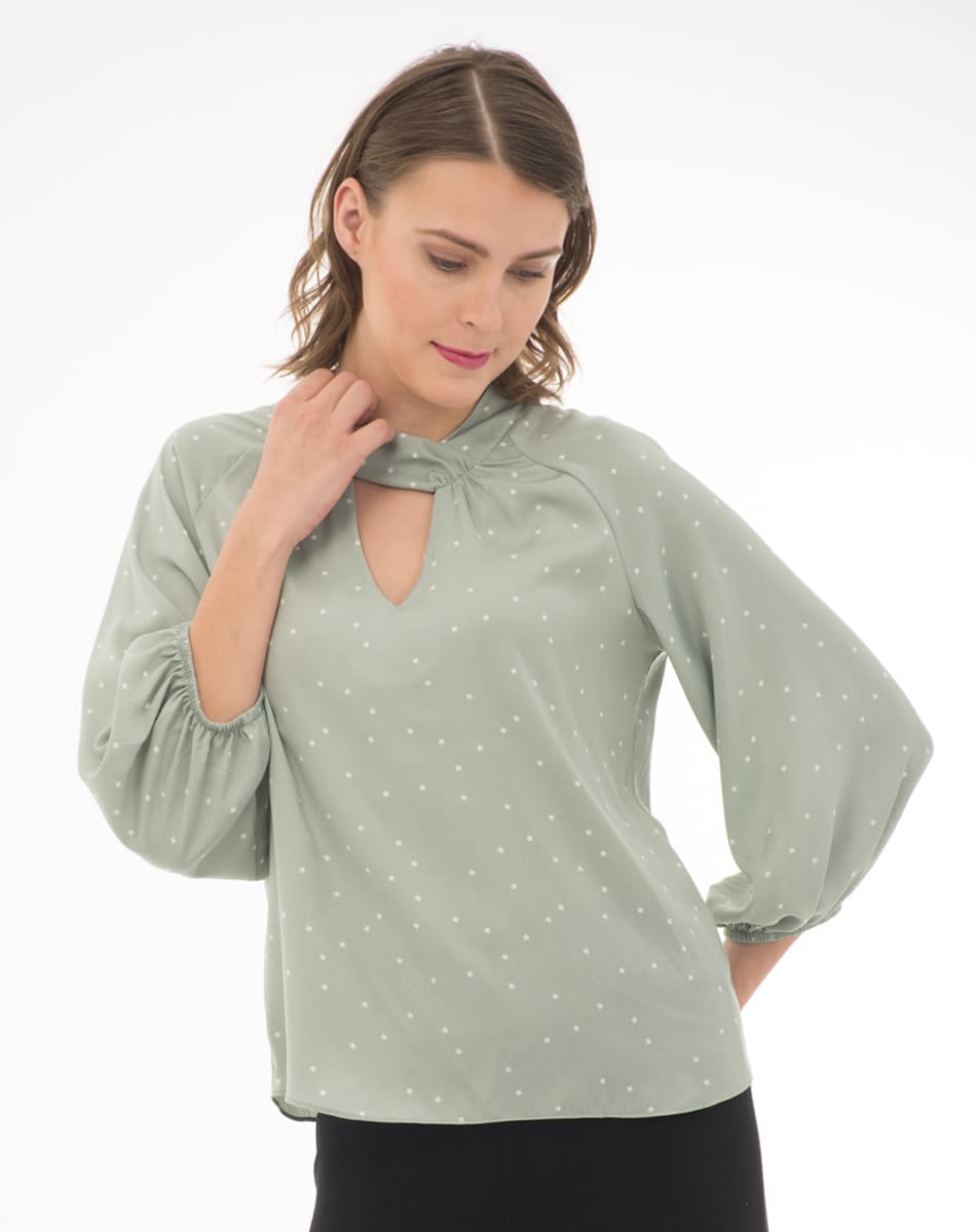 Blusa Con Cuello Redondo