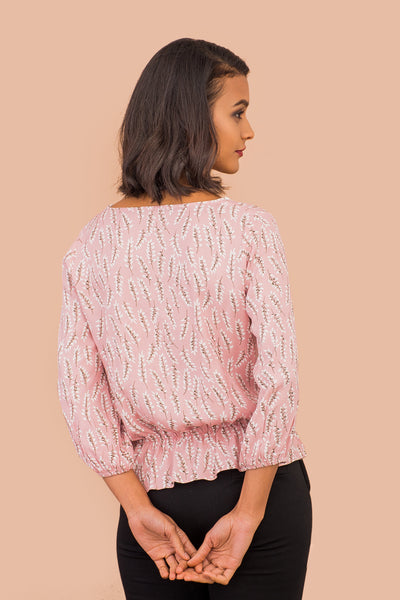 Blusa escote V estampado flora