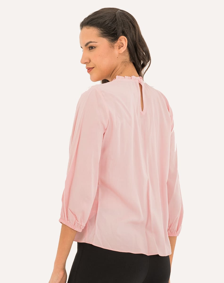 Blusa Con Cuello Redondo
