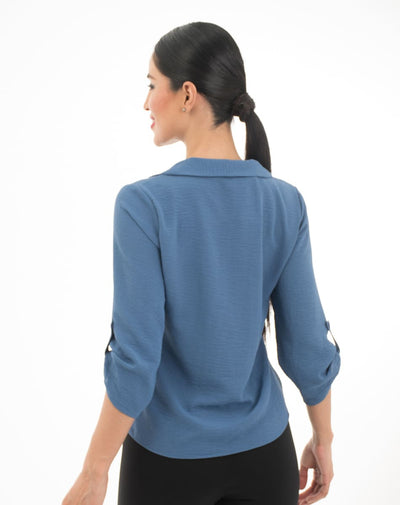 Blusa Con Cuello Camisero