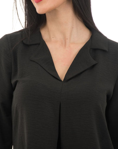 Blusa Con Cuello Camisero